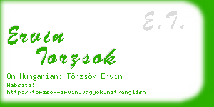 ervin torzsok business card