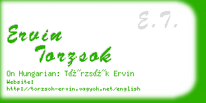 ervin torzsok business card